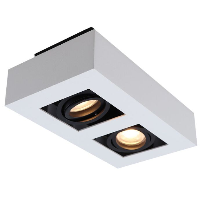 Witte opbouwspot Noraly, aluminium, modern