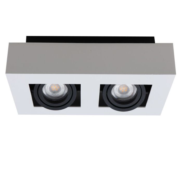 Witte opbouwspot Noraly, aluminium, modern