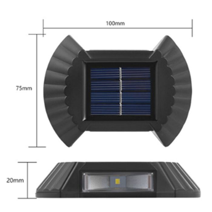 4 zwarte solar prikspots, Pawan, 0,3W, 4500K LED, IP65