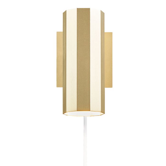 Messing wandlamp modern, Alanis, met schakelaar