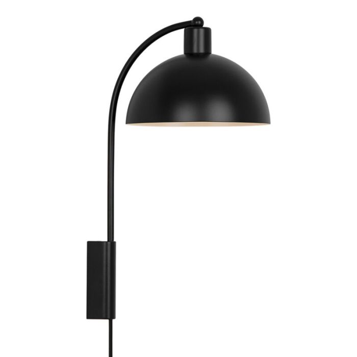 Zwarte wandlamp aluminium, Ellen, met schakelaar