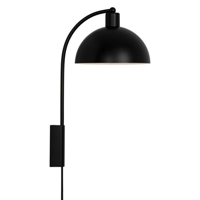 Zwarte wandlamp aluminium, Ellen, met schakelaar