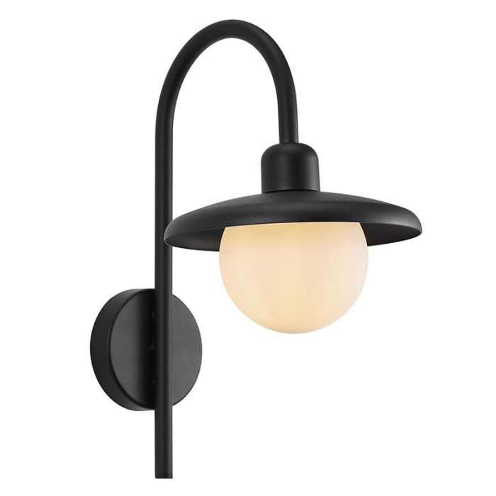 Zwarte buitenlamp klassiek, Berlo, IP44