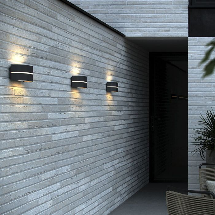 Antraciete buitenlamp aluminium, Sibelis, IP44