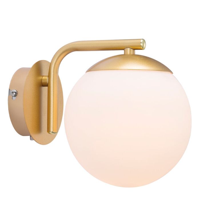 Messing wandlamp design, Grant, met schakelaar