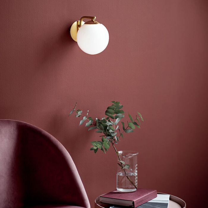 Messing wandlamp design, Grant, met schakelaar