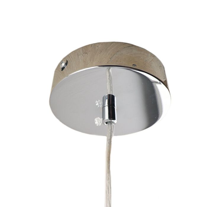 Bol hanglamp Dolf, chroom ophangpendel, rookglas, 20cm