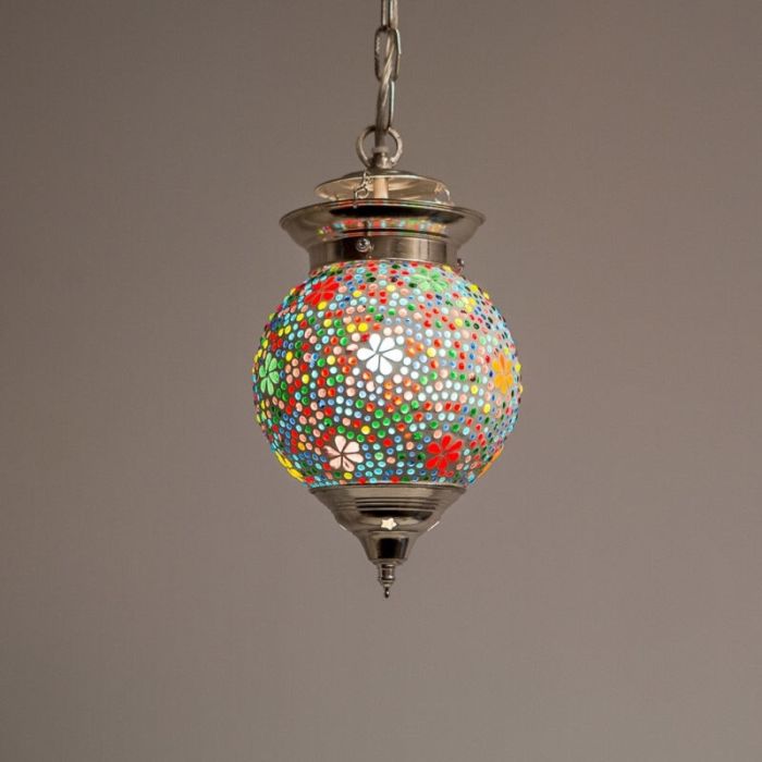 Veelkleurige oosterse hanglamp mozaïek, Nisrin
