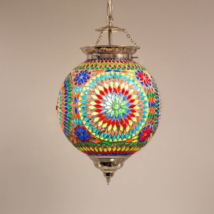 Veelkleurige oosterse hanglamp mozaïek, Nisrin