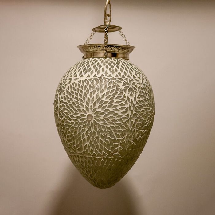 Witte oosterse hanglamp mozaïek, Isa