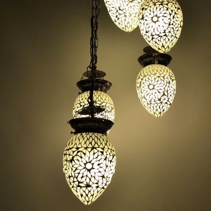 Transparante oosterse hanglamp mozaïek, Amir