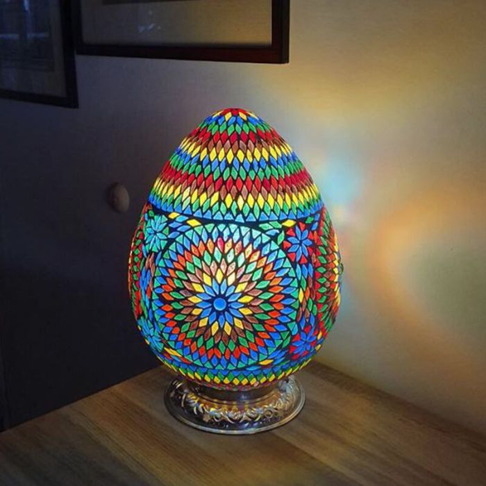 Veelkleurige oosterse tafellamp mozaïek, Lara