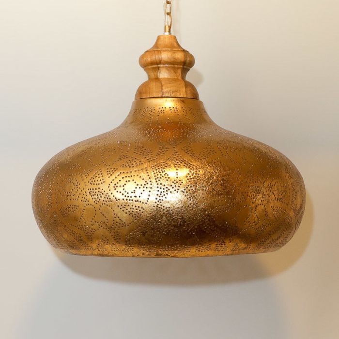 Gouden oosterse hanglamp filigrain, Zina