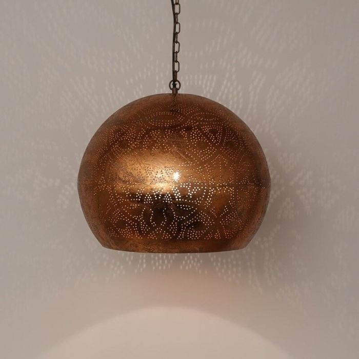 Koperen oosterse hanglamp filigrain, Kenza
