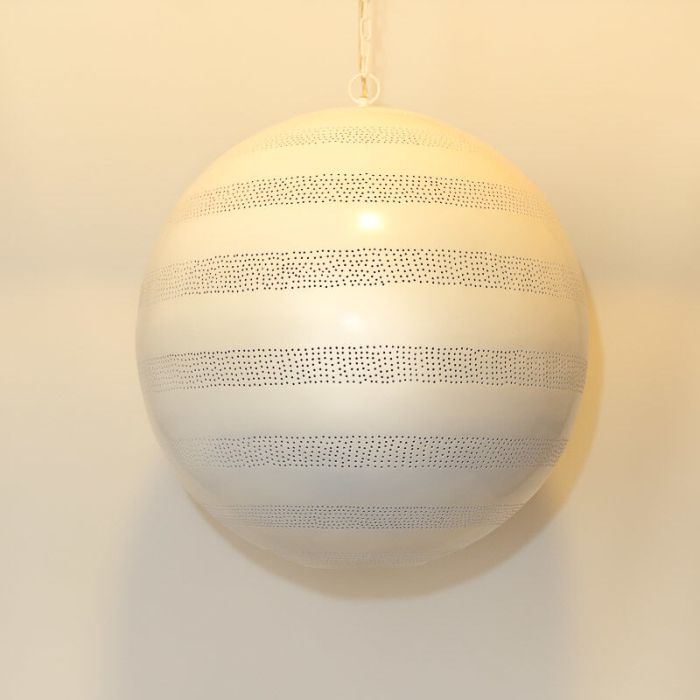 Witte oosterse hanglamp filigrain, Nimra