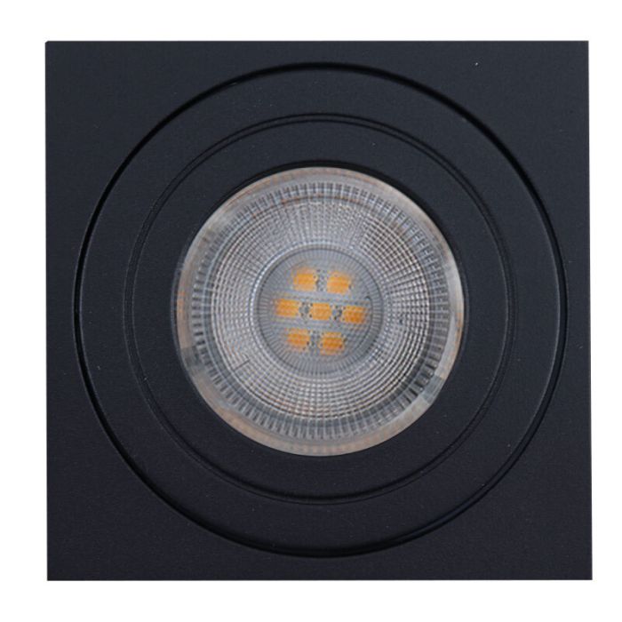 IP44 waterdichte opbouwspot Alion, zwart, vierkant