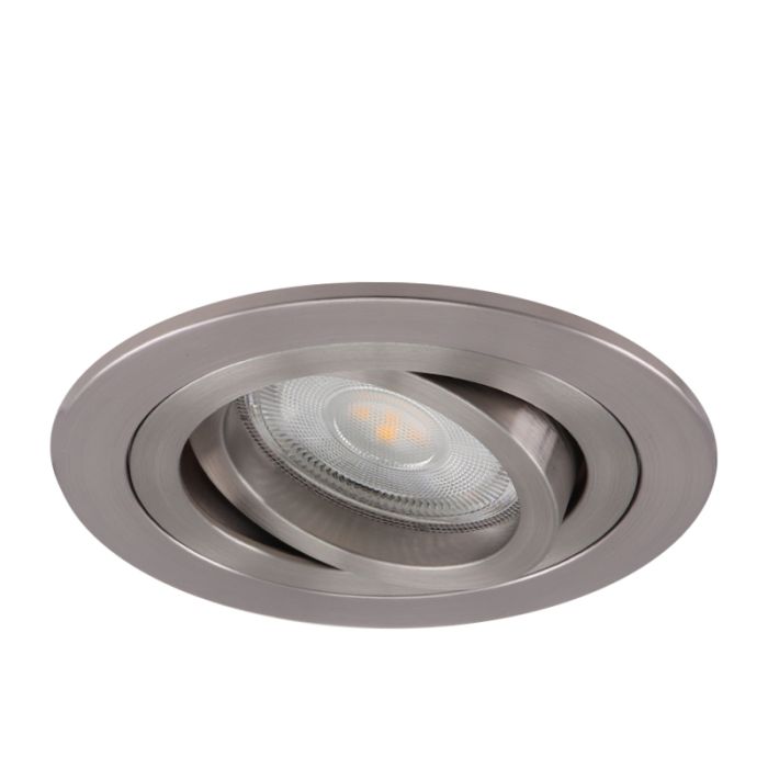 Kantelbare ronde inbouwspot Scott, chroom geborsteld