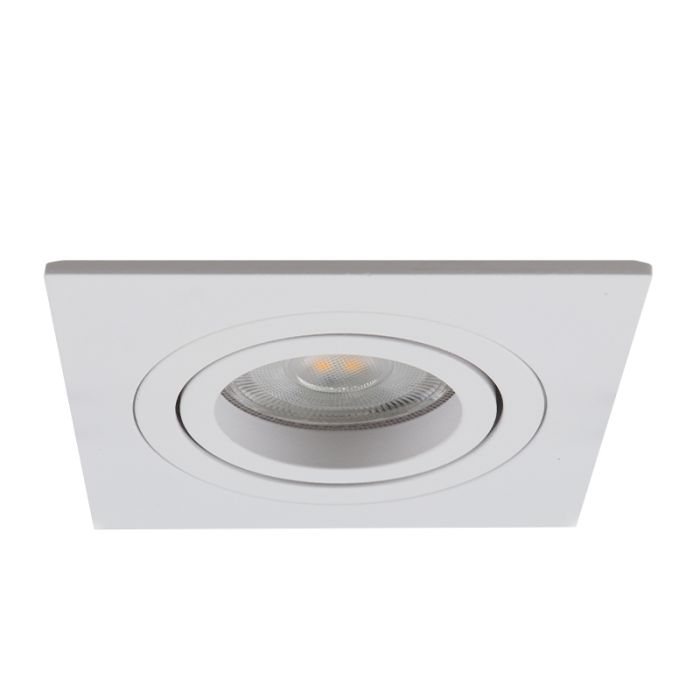 Kantelbare vierkante inbouwspot Scott, wit