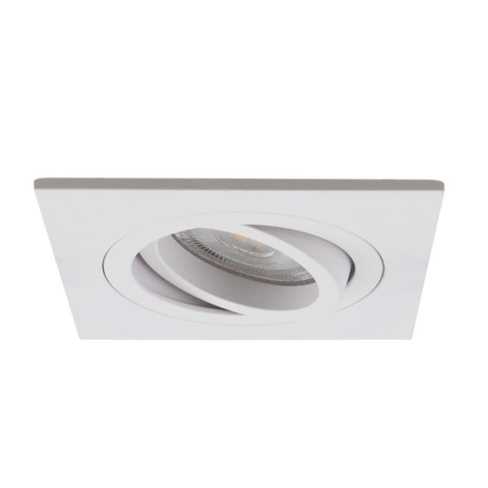 Kantelbare vierkante inbouwspot Scott, wit
