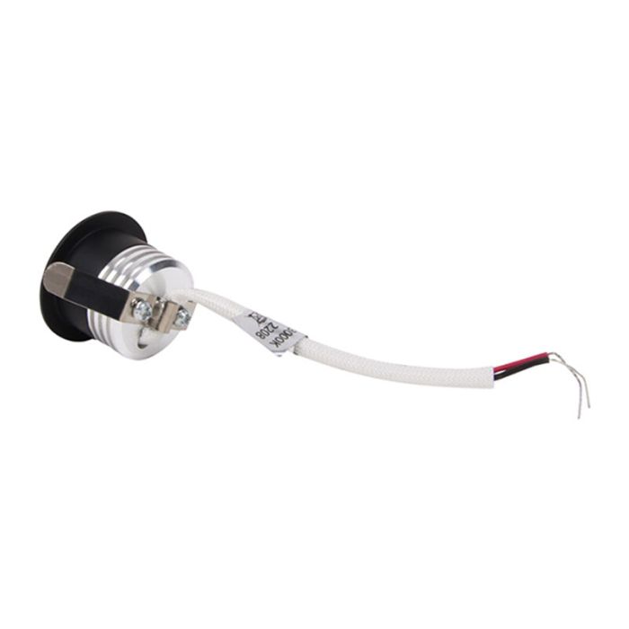 Zwarte mini inbouwspot aluminium, Philomena, 1,5W, 2700K LED, IP44