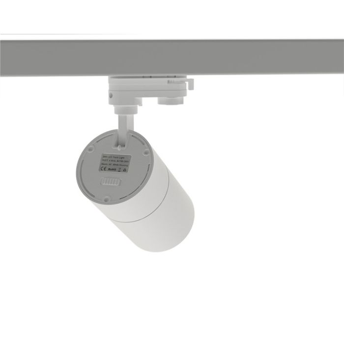 Witte 3-fase spot Rozina, 10W, white switch, dimbaar, Pro