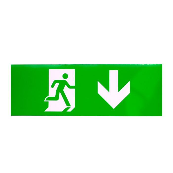 Noodverlichting sticker, pijl naar beneden