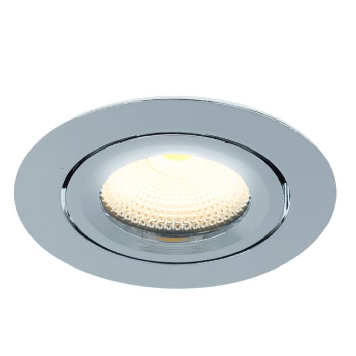 Chromen inbouwspot met 12V driver, Wimke, 5W, 2700K LED, IP44