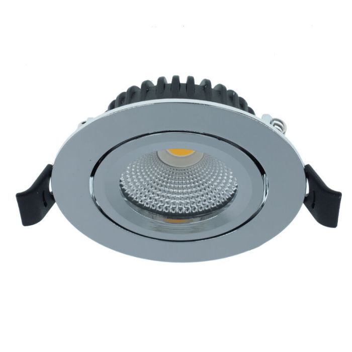 Chromen inbouwspot met 12V driver, Wimke, 5W, 2700K LED, IP44
