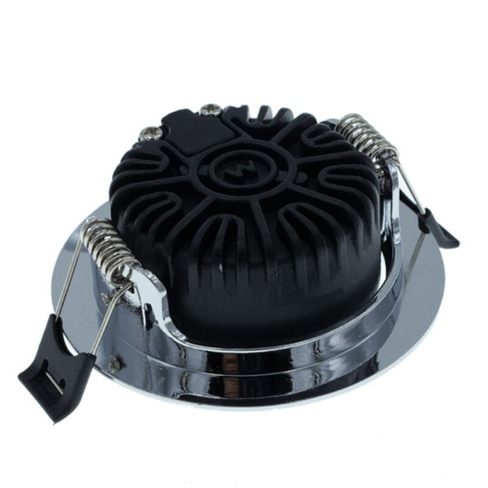 Chromen inbouwspot met 12V driver, Wimke, 5W, 2700K LED, IP44