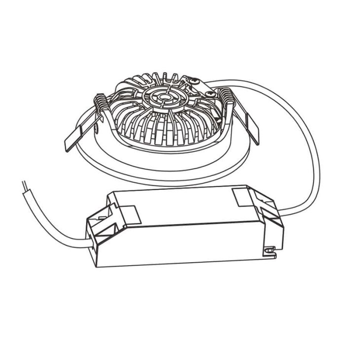 Chromen inbouwspot met 12V driver, Wimke, 5W, 2700K LED, IP44