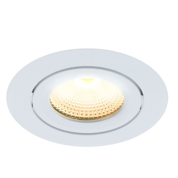 Witte inbouwspot aluminium, Wimke, 5W, 2700K LED, IP44