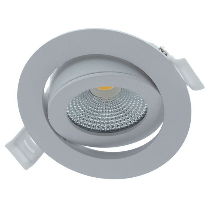 Witte inbouwspot aluminium, Wimke, 5W, 3000K LED, IP44