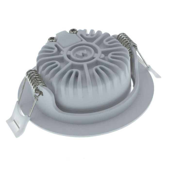 Witte inbouwspot aluminium, Wimke, 5W, 3000K LED, IP44