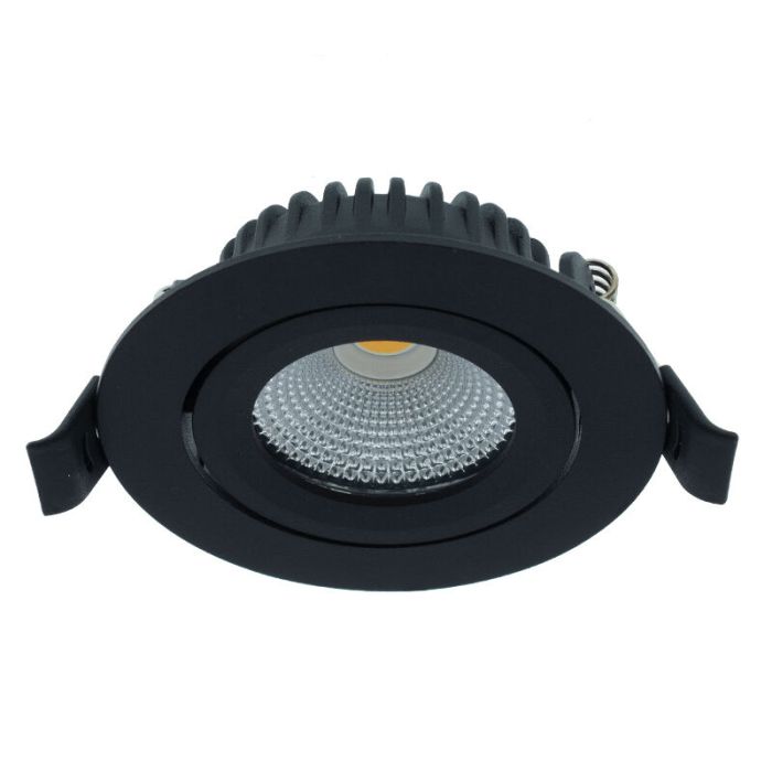 Zwarte inbouwspot aluminium, Wimke, 5W, dim to warm LED, IP44