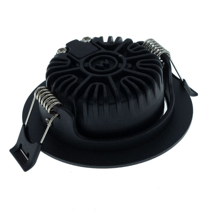 Zwarte inbouwspot aluminium, Wimke, 5W, dim to warm LED, IP44