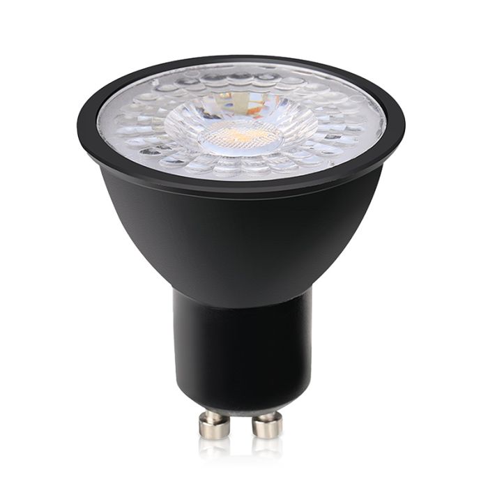 Dimbare GU10 LED lamp Antonie, zwart, 3W, 4000K