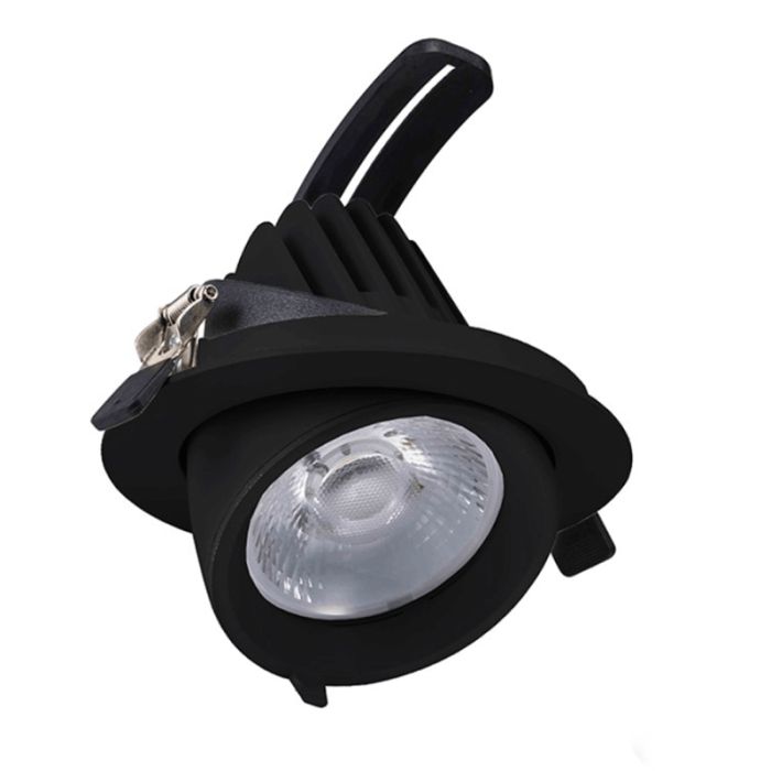 Zwarte downlight banaanspot, Shanaya, 30W, white switch LED