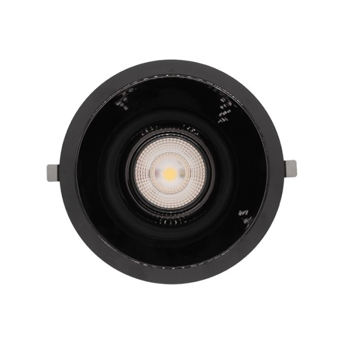 Zwarte downlight aluminium, Maud, 20W, white switch LED, IP22