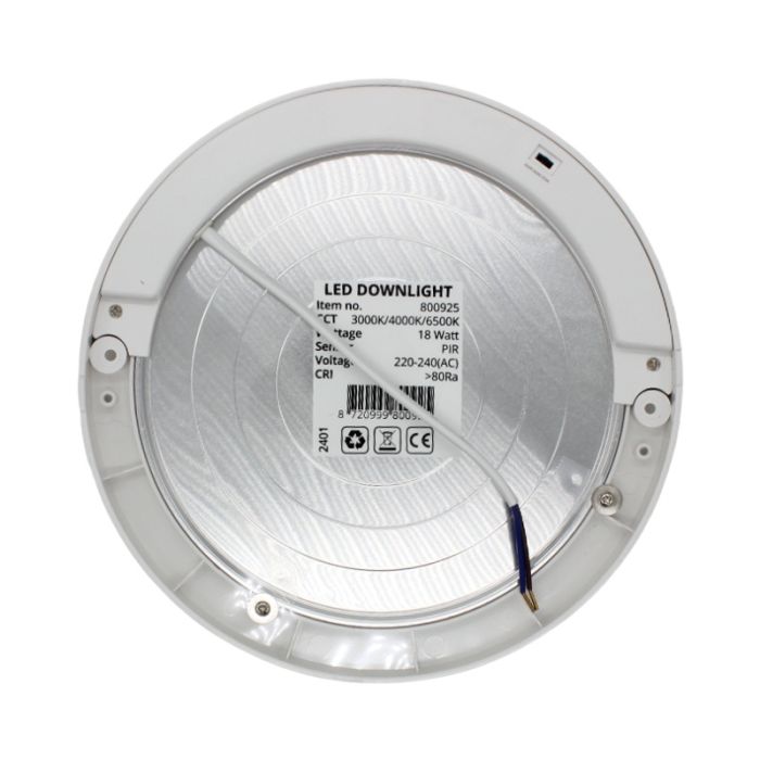 In/opbouw LED downlight met bewegingssensor, Okno, 17,6W, white switch, IP22