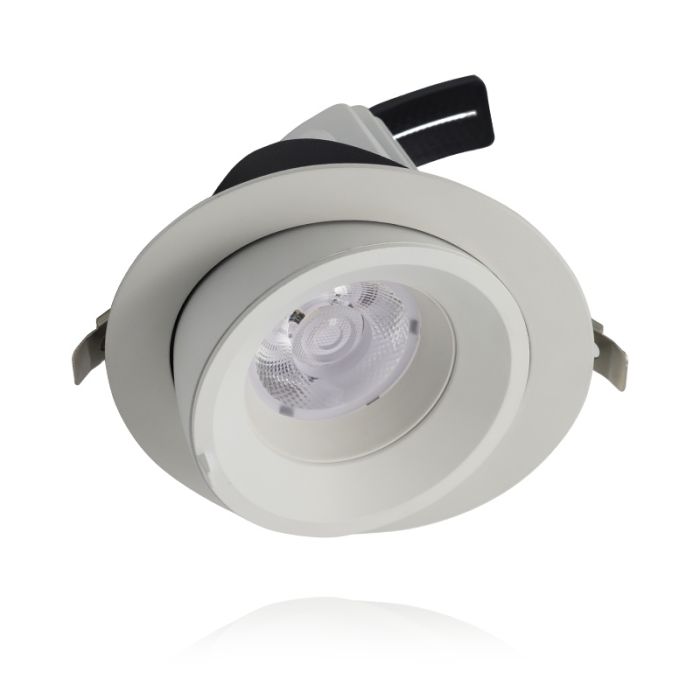 Witte banaanspot downlight aluminium, Anjuli, 15W, white switch LED