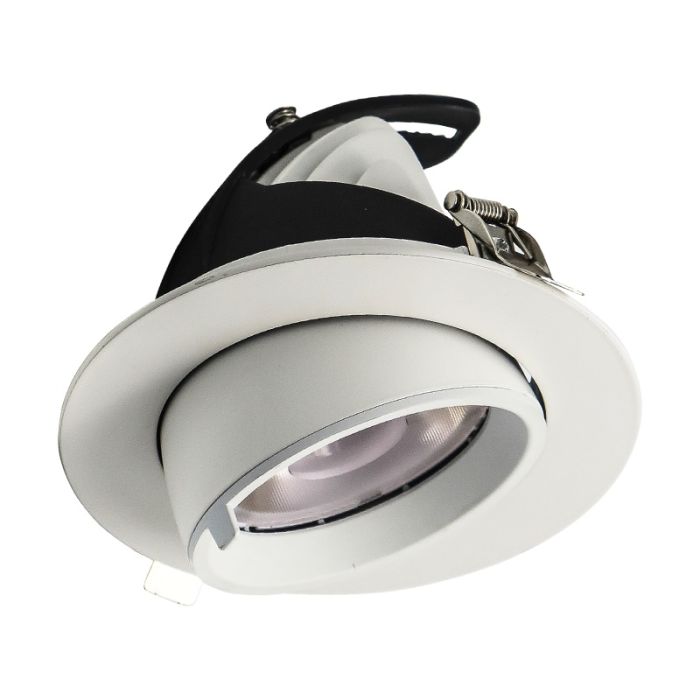 Witte banaanspot downlight aluminium, Anjuli, 33W, white switch LED