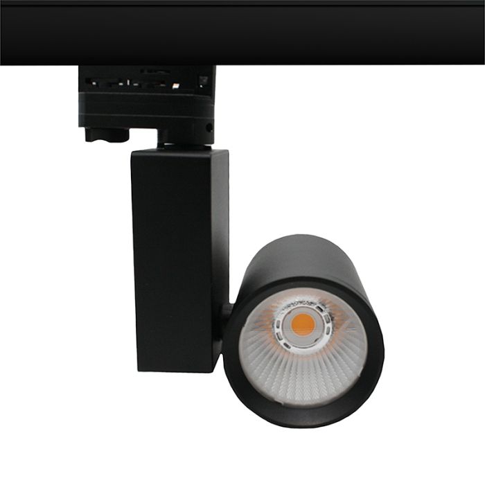 Zwarte 3-fase spot Deena, 28W, 3000K, Pro