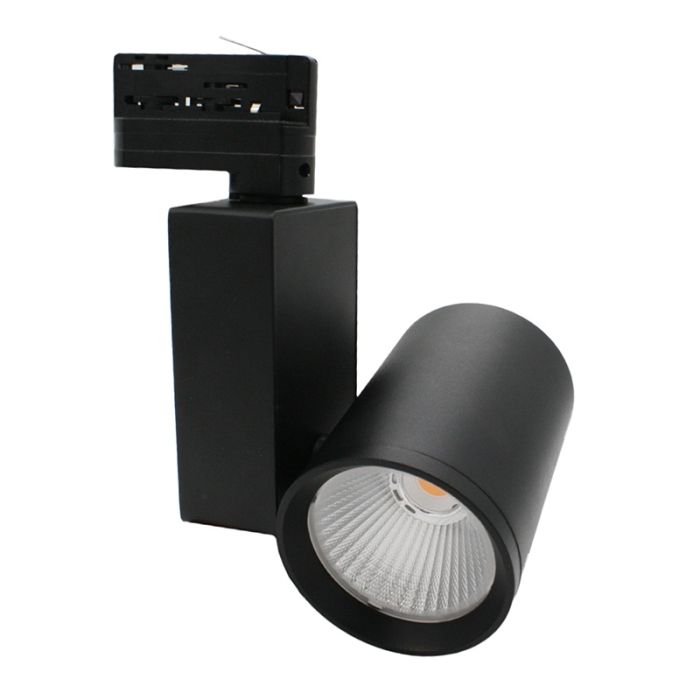 Zwarte 3-fase spot Deena, 28W, 3000K, Pro