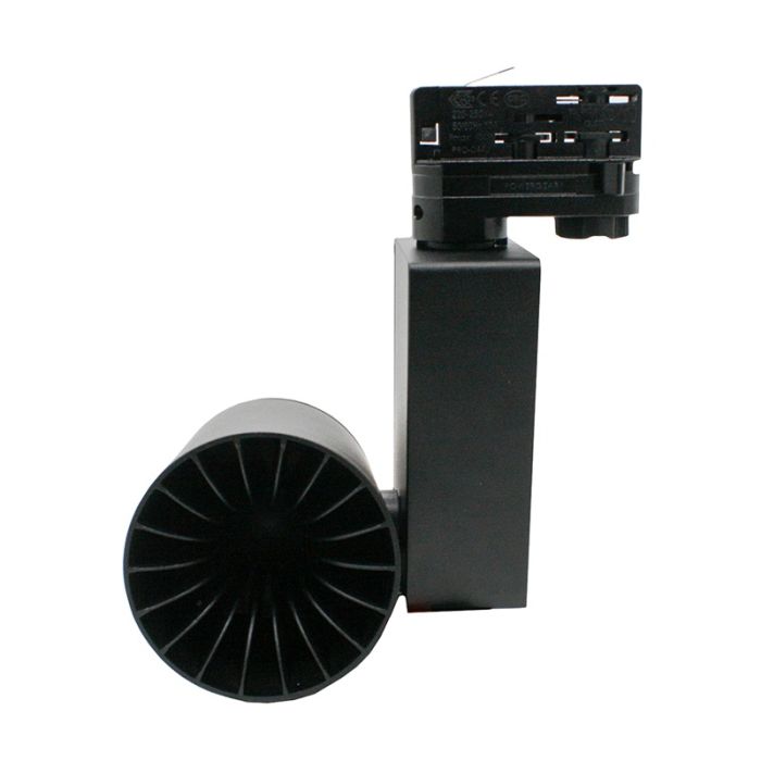 Zwarte 3-fase spot Deena, 28W, 3000K, Pro