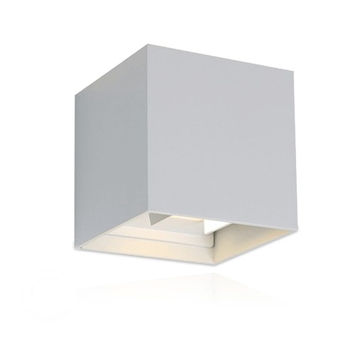 Witte buitenlamp aluminium, Dion, 6W, dim to warm LED, IP54