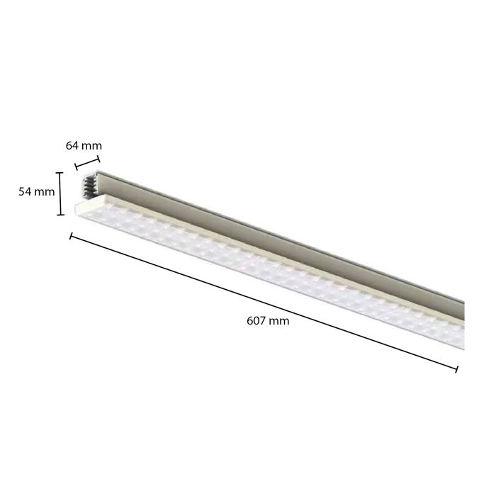 Wit 3-fase railarmatuur Tora, 27W, 4000K, 60 cm, Pro