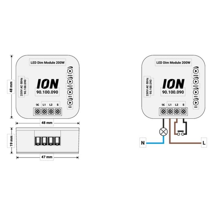 Touch triac LED dimmer 0,3-200W