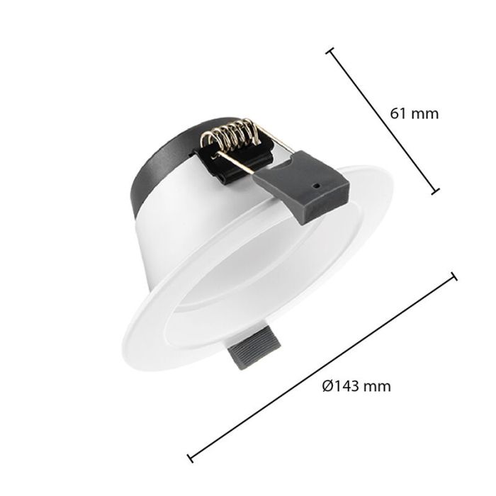 Witte downlight aluminium, Otmar, 14W, white switch LED, IP22