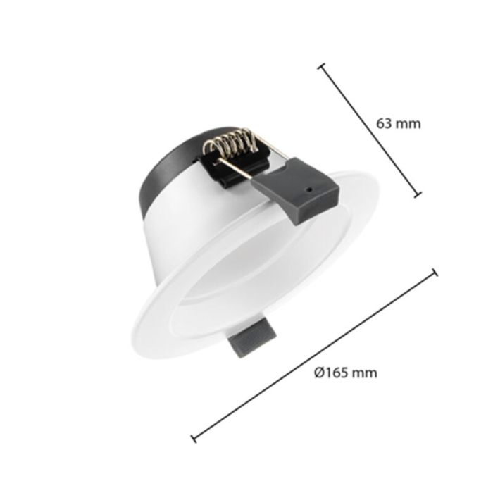 Witte downlight aluminium, Otmar, 18W, white switch LED, IP22
