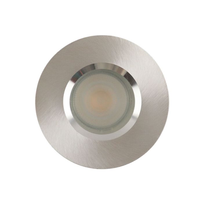 Ronde badkamer inbouwspot Jule, geborsteld chroom, IP65